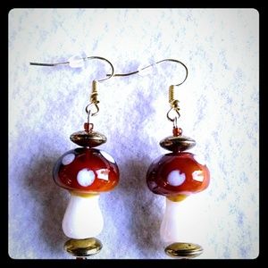 Mushroom earrings nickel free